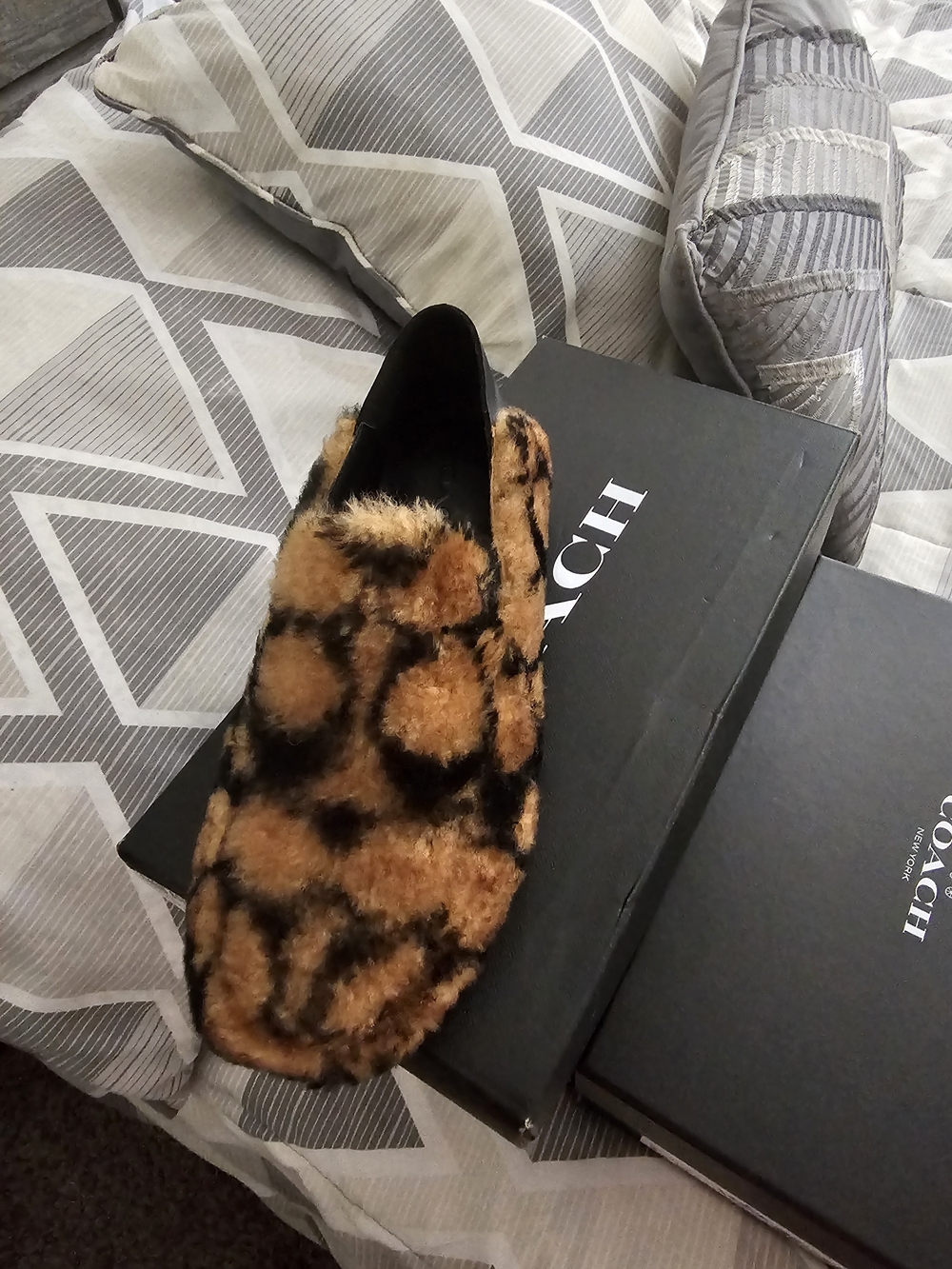 Coach Leopard Faux-Fur Slip-On Loafer - Brown/Black